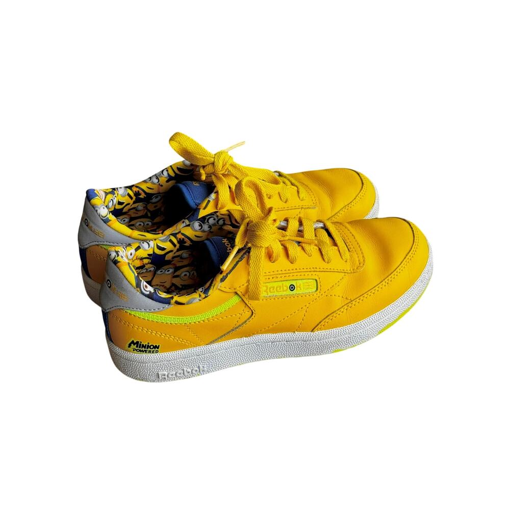 Reebok Minions Club C 85 Yellow Sneakers Youth Size 3.5 US Great Codition